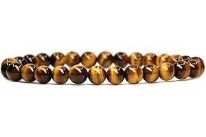 ANGELSTONES Handmade Gem Semi Precious Gemstone 6mm Round Beads Stretch Bracelet 7" Unisex