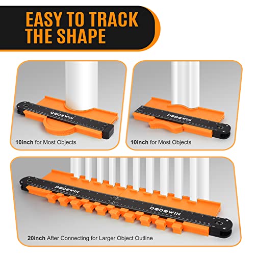 DODOWIN Connectable Contour Gauge 50 cm Copier Profile Parquet Shape Tracing Tools Tile Cutter Fathers Day Gift Dad Gift Idea Father's Day Gift for Dad