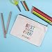 Ueerdand Teacher Gifts, 8 Pieces Makeup Pouch Cosmetic Bag Travel Toiletry Case Pencil Bag with Zipper for Christmas Holiday Teacher Appreciation Gift Bulk, Best Teacher Ever