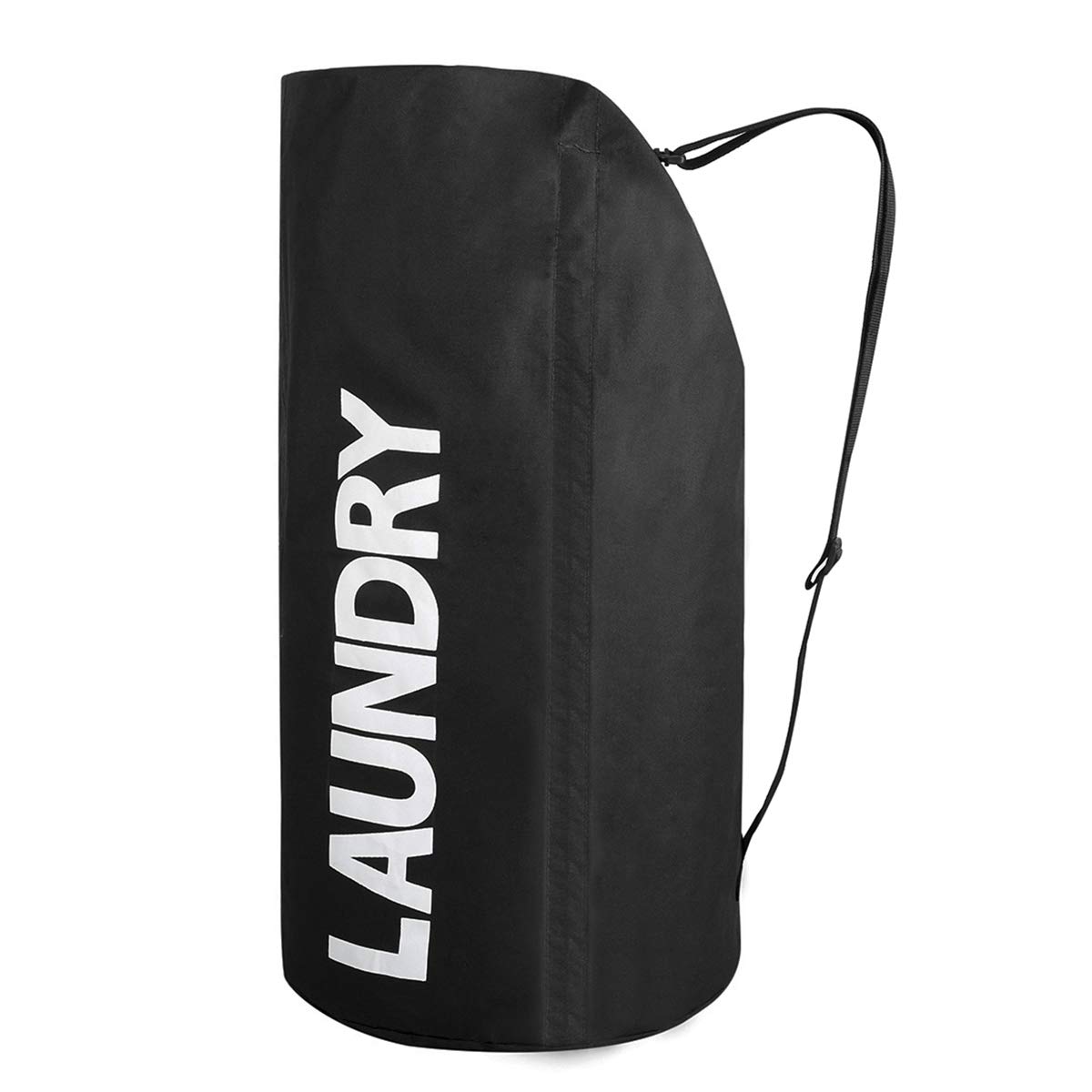 WOWLIVE Extra Large Foldable Laundry Hamper Durable Laundry Basket Collapsible Laundry Bag Backpack Dirty Clothes Hamper Standing Waterproof Hamper for Laundry (Black)