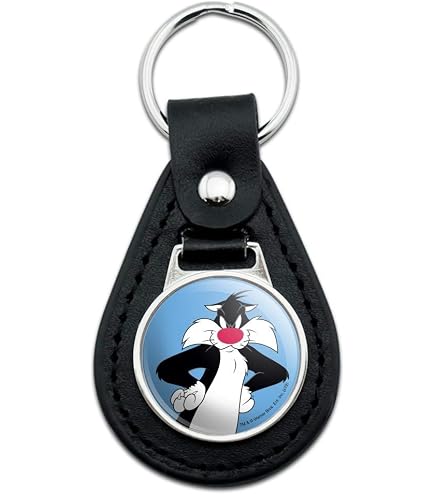 Amazon.com: Black Leather Looney Tunes Wile E Coyote Keychain