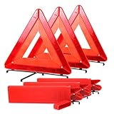 Bigetaige Warning Triangle DOT Approved 3PK, Reflective Warning Road Safety Triangle Kit