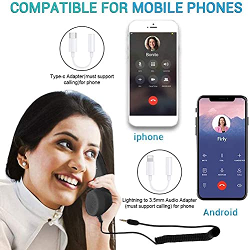 Retro Handset, Cell Phone Handset Anti Radiation 3.5mm Mini Microphone