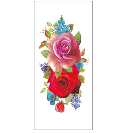 Tzxdbh 10pcs Couleur Croquis Autocollants De Tatouage Fleur