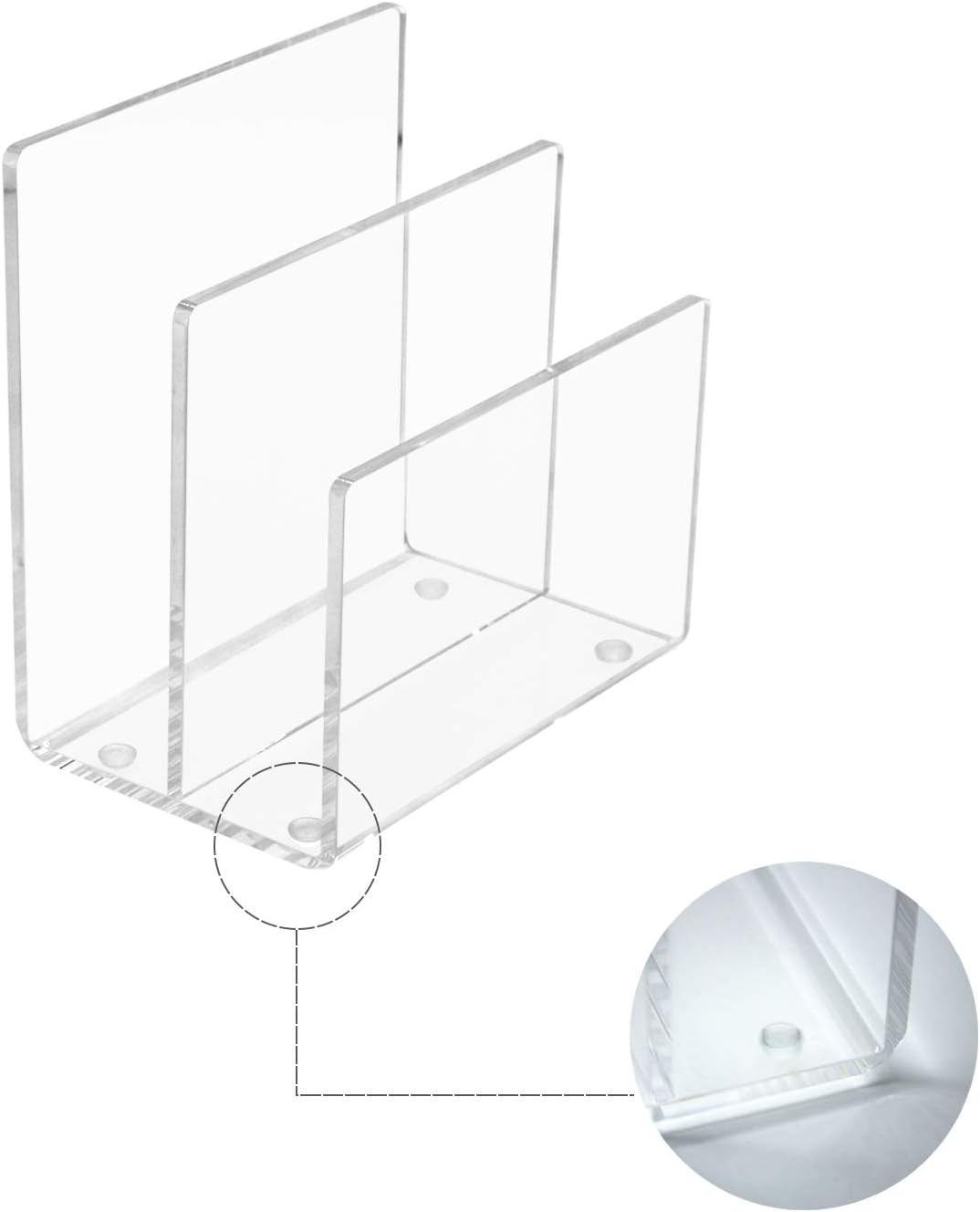 Combination of Life 2 Sections Acrylic Mini File Sorter Desktop Organizer Clear 6 inches W by 4.1 inches D by 6.5 inches H Set of 2 : Office Products