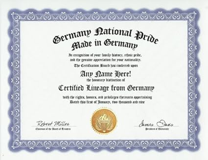 Buy Germany German National Pride Certification Custom Gag