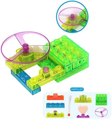 AMTOP DIY w Circuit Building Block Kits for Kids, W Electronic Blocks Discovery Kits STEM Toys, Educational Science Experiments Learning Toys for Children (Lights/ Fans/ UFO/ Fiber Tree 4 in 1)