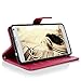 MOLLYCOOCLE Galaxy Note 4 Wallet Case, PU Leather Flip Folio Wallet Case for Samsung Galaxy Note 4 with Lightwight Slim Shockproof TPU Bumper Cover Hot Pink
