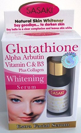 SASAKI EXTRA WHITENING FACIAL SERUM With Glutathione, Alpha Arbutin, Vitamin C&B3 Plus Collagen 15 ML. SASAKI EXTRA WHITENING FACIAL SERUM With Glutathione, Alpha Arbutin, Vitamin C&B3 Plus Collagen 15 ML.
