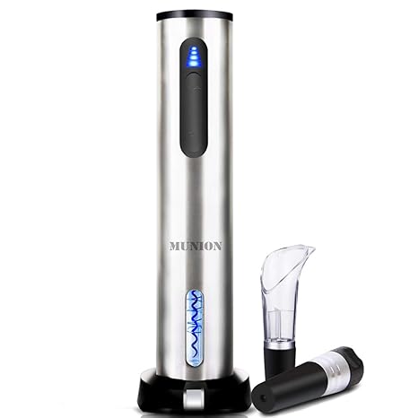 Electric Wine Bottle Opener Automatic Rechargeable Cordless Wine Corkscrew With Charger Wine Vacuum Stopper Wine Pourer And Foil Cutter