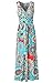 Zattcas Womens Bohemian Printed Wrap Bodice Sleeveless Crossover Maxi Dress (Small, Multi Turquoise)