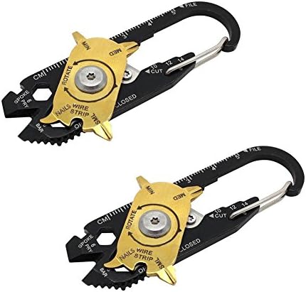 2 PCS Keychain EDC Portable Gadget Screwdriver Wrench Keychain 20 In 1 EDC Pocket Multi Tool Key Ring