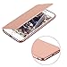 iPhone 8 Plus Case,iPhone 7 Plus Case, LONTECT Slim PU Leather Folio Flip Case with Card Slot & Clear Soft TPU Back Cover for Apple iPhone 8 Plus/iPhone 7 Plus - Rose Gold