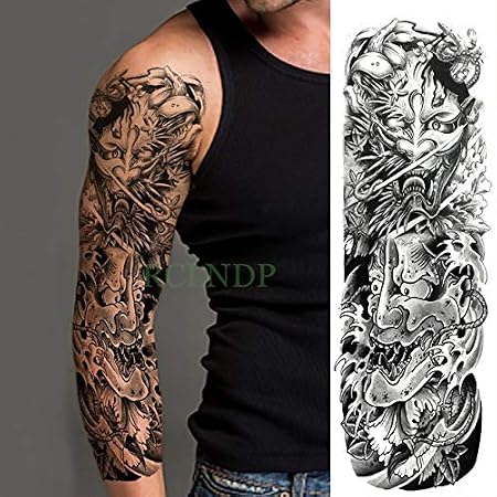 3 Piezas De Tigre Tatuaje Impermeable Etiqueta Flor De Loto De