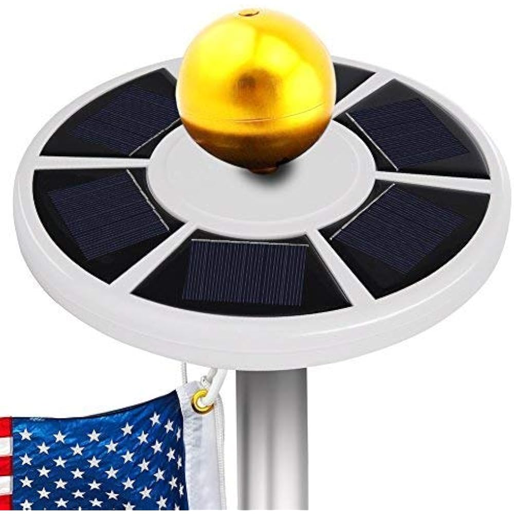 OpenuyeSolar Flag Pole Lights 26 LED Weatherproof Flagpole Downlight