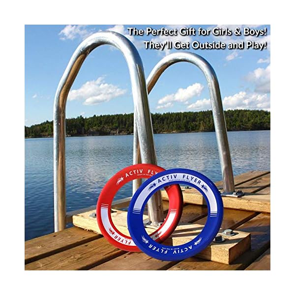 Activ Life Best Kid's Flying Rings [2 Pack] Fly Straight & Don’t Hurt - 80% Lighter Than Standard Flying Discs - Replace Screen Time with Healthy Family Fun - Get Outside & Play! - Made in USA