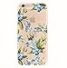 iPhone 6/6S Case,Blingy's Floral Pattern Transparent Clear Flexible Soft Slim Rubber TPU Case-Retail Packaging (Blue Petals)