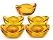 Wenmily Feng Shui Yellow Crytal Golden Ingot 5 Pcs + Set of 5 Lucky Charm Ancient Coins