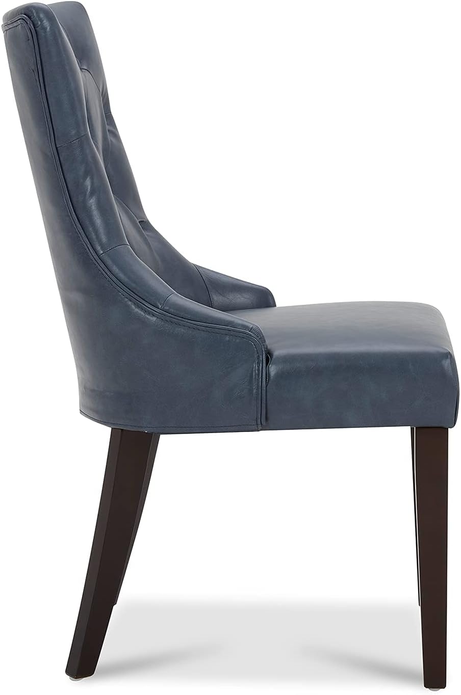 CHITA Dining Room Chairs, Leather Upholstered Tufted Kitchen Mid-Century Modern Padded Natural Chair-Dark Blue - Chairs