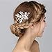 SWEETV Gold Bridal Hair Comb Rhinestone Wedding Clip Flower Hair Accessories Wedding Headpiece Crystal bridal hair accessories Bride Hair Piece for Women and Girls