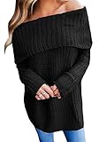 JOYCHEER Womens Off The Shoulder Sweaters Wrap Long Sleeve Oversized Fall Pullover Tops