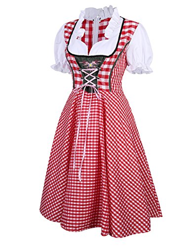 LanLan Women's German Mini Dirndl Oktoberfest Fancy Dress Ladies Costume L - Thumbnail 2