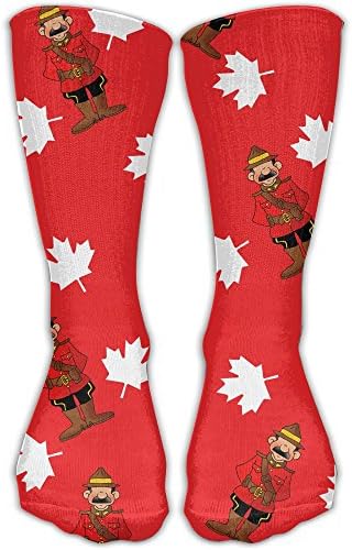 YELOFISH Unisex Crew Socks Maple And Mountie Ankle Dress Socks