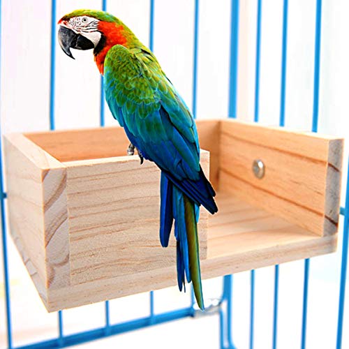 Pet Bird Perch Parakeet Parrot Stand Platform Food Feeder Corner Desk Small Animal Bird Parakeet Playground Stands for Gerbil Hamster Budgie Cockatiel Parrot Rat Parakeet Cage Stands Accessories Toys