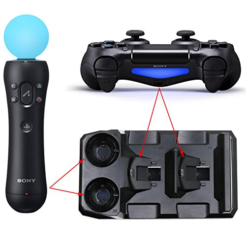 YOUSHARES Quad Charging Station for PS Move Motion and PS4 Controller