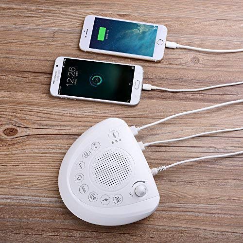 Mesqool White Noise Machine, Portable Sleep Sound Machine with 8 Soothing Natural Sounds, Auto-off Timer, Earphone Headphone Jack and USB Charging Port - Sleep Therapy for Baby, Adults, Travel, Office