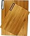 Bamboo Cutting Board by Vesper's Kitchen 2 Piece Set with Built in Stand holder, Large Wood Organic and Antibacterial Antimicrobial Best for Chopping Carving Cheese or Serving tray Great Gift!