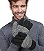 LETHMIK Thick Fleece Winter Gloves Mens Mix Knit for Cold Weather Black