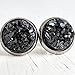 Black on Gunmetal - Resin Druzy Stud Earrings