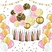 EPIQUEONE 62 Pc Party Supplies Kit - Pink and Gold Party Supplies - Elegant Party Decorations Birthday & Engagement Party Decorations & Unicorn Party Supplies Kit- Includes Balloons, Pom Pom, Lanterns