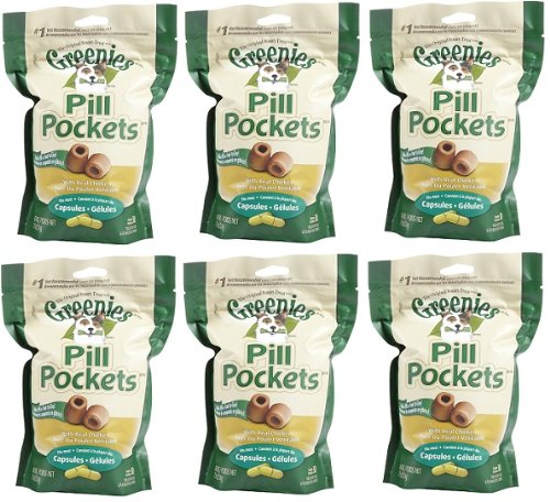 Greenies Chicken Large Dog Pill Pockets 2.96 lb (6x7.9oz bags)