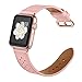 Leather Band for Apple Watch 38mm 40mm,iwatch Series 4 3 2 1 Pink Replacement Strap with Rose Gold Stainless Steel Buckle Clasp
