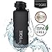 720°DGREE Leakproof Tritan Water Bottle uberBottle - 50 oz, 1.5 Liter | Ideal for School, Fitness, Outdoor, Sport, Bike, Kids, Camping | with Fruit Filter - BPA Free (black)