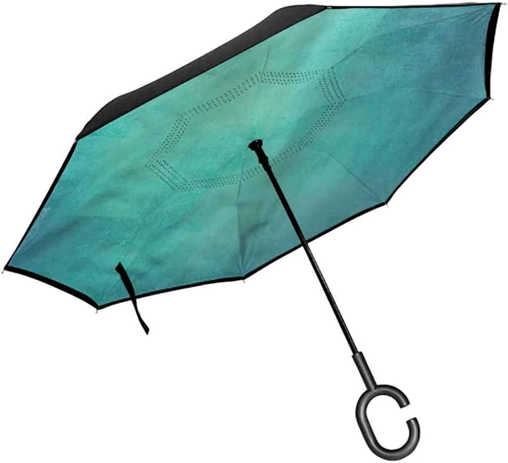 Teal Patio Umbrella Retro Grunge Tranquil AntiUV Rainproof