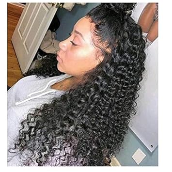 Amazon Com Foxy S Hair Kinky Curly Front Lace Wig Pre Plucked