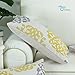 CaliTime Canvas Pillow Cover Case for Couch Sofa Home Decoration Three-Tone Floral Compass Geometric 12 X 20 Inches Yellow/Gray