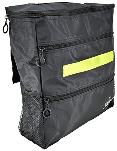 Secure WBP-1B Wheelchair Storage Backpack Bag with Multiple Pockets and Nighttime Safety Reflector, Black (13" x 12.5"x 3")