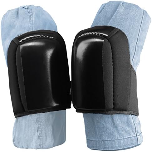 VUINO Professional Lightweight Soft Knee Pads with Neoprene Foam Padding and Adjustable Straps for Working, Gardning, Cleaning, Flooring, Tiling and Construction (Black)