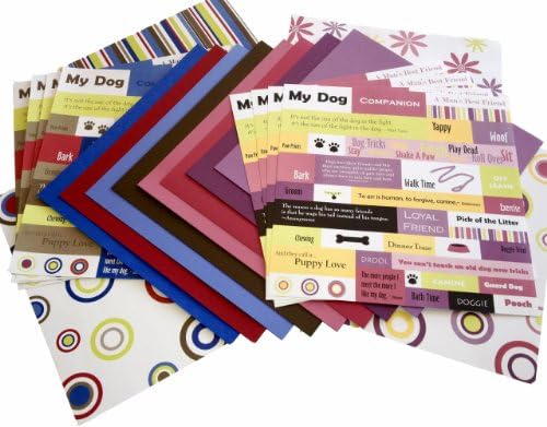 Scrapbook Sally 12-Inch by 12-Inch My Dog Assorted Cardstock Pack
