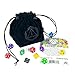 Third Die Dice Bag - Handcrafted, Reversible Drawstring Bag. Stands Open On The Table, Locks Closed Tight. This is The All-Black Void Bag - 1 of 12 Styles we Sell here on Amazon.