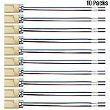 10 Pack G9 Light Bulb Socket Ceramic Lamp Base Holder Connector Led Halogen Light Lamp Bulb Holder Base with Cable Lead