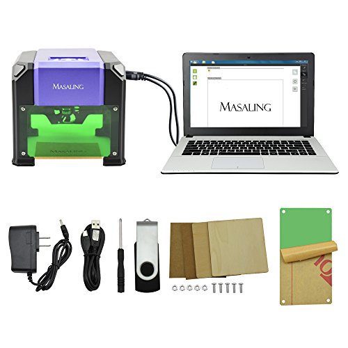 1500mW Laser Engraver, Portable DIY Handicraft Wood Burning Tools Printer with 9.9 Square Inches