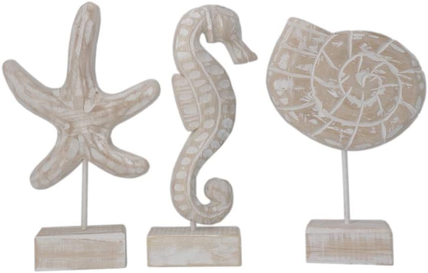 Resin Soft Decorations Gifts Home Eastern Mediterranean Style Three Piece Seahorse Conch Shells Starfish Ornaments Resin Crafts
