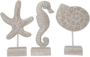 Resin Soft Decorations Gifts Home Eastern Mediterranean Style Three Piece Seahorse Conch Shells Starfish Ornaments Resin Crafts