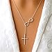OrliverHL Stainless Steel Simple Plain Cross Pendant Necklace With Number 8