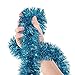 Christmas Tree Light Blue Tinsel Garland Turquoise Metallic Streamers for Winter Wonderland Birthday Baby Shower Party New Years Ceiling Hanging Decorations Indoor and Outdoor Disco Party Supplies